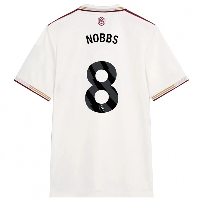 Danxen Mujer Camiseta Nobbs #8 Blanco Roto Borgoña Equipación Tercera 2025/26 La Camisa