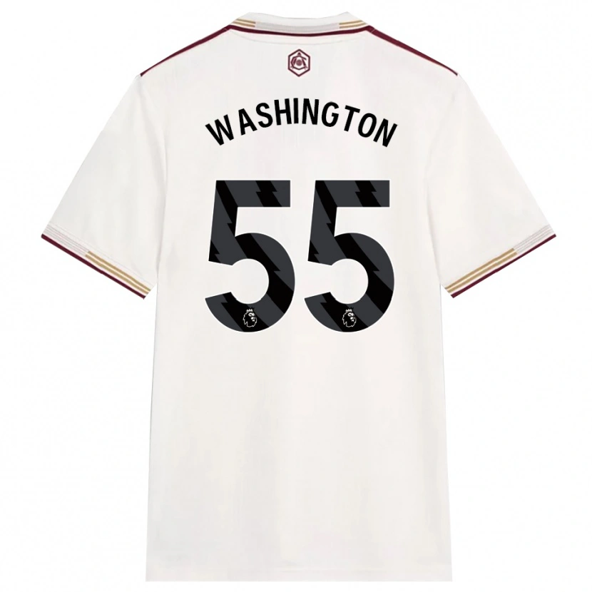 Danxen Mujer Camiseta Marcell Washington #55 Blanco Roto Borgoña Equipación Tercera 2025/26 La Camisa