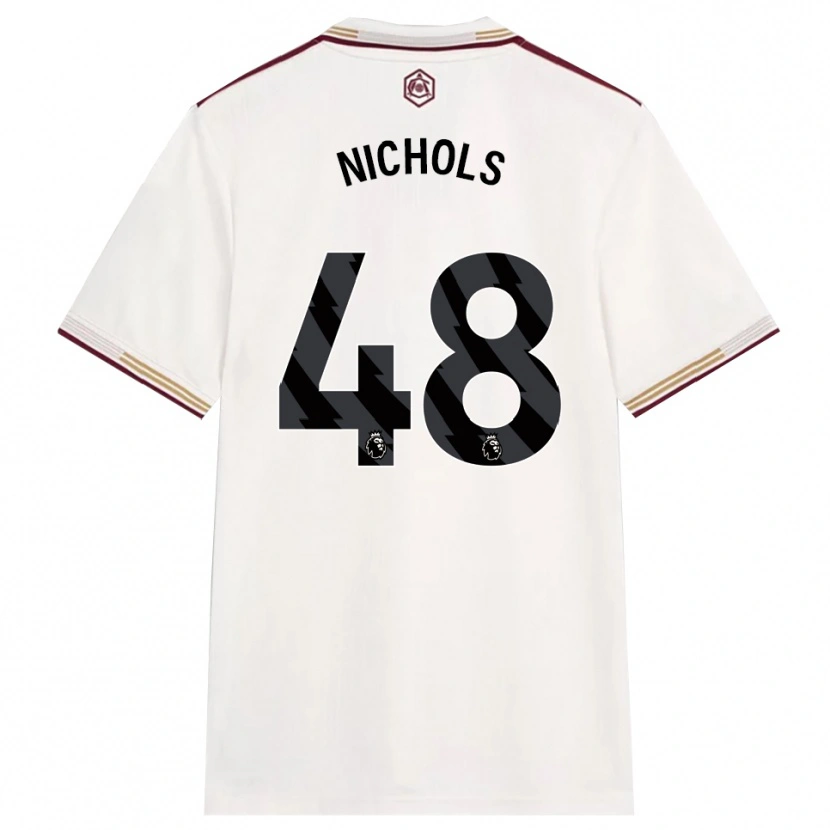 Danxen Mujer Camiseta Josh Nichols #48 Blanco Roto Borgoña Equipación Tercera 2025/26 La Camisa
