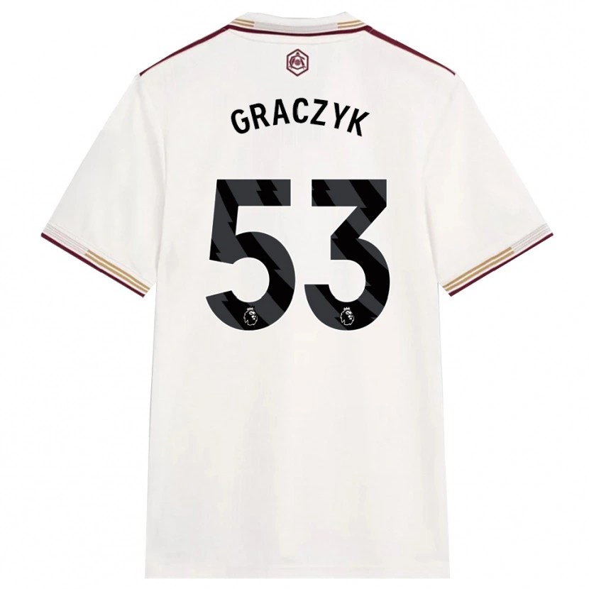 Danxen Mujer Camiseta Hubert Graczyk #53 Blanco Roto Borgoña Equipación Tercera 2025/26 La Camisa