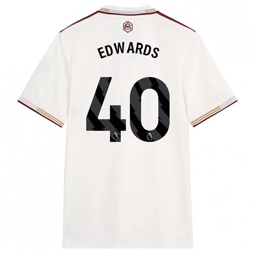 Danxen Mujer Camiseta Khayon Edwards #40 Blanco Roto Borgoña Equipación Tercera 2025/26 La Camisa