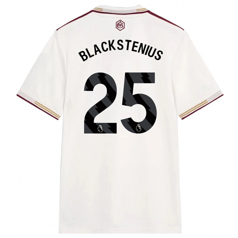 Danxen Mujer Camiseta Stina Blackstenius #25 Blanco Roto Borgoña Equipación Tercera 2025/26 La Camisa
