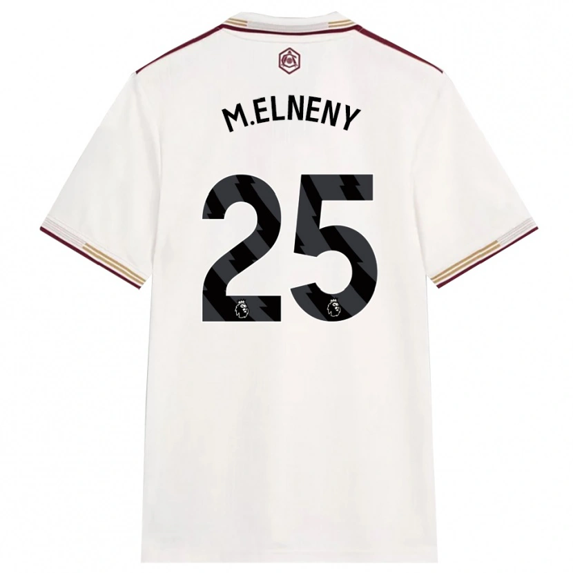Danxen Mujer Camiseta Mohamed Elneny #25 Blanco Roto Borgoña Equipación Tercera 2025/26 La Camisa
