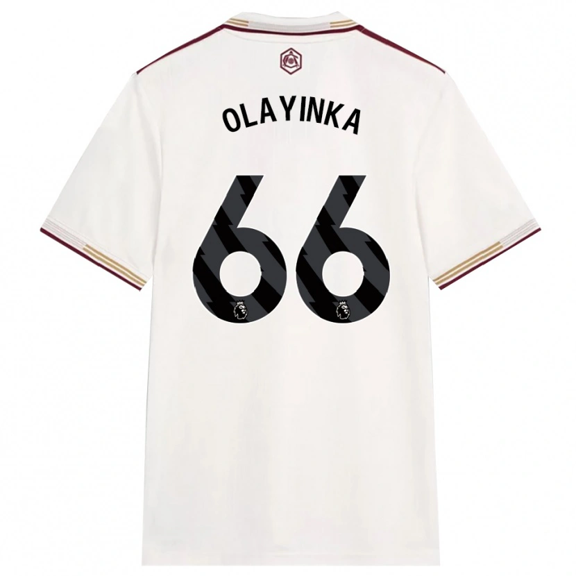 Danxen Mujer Camiseta James Olayinka #66 Blanco Roto Borgoña Equipación Tercera 2025/26 La Camisa