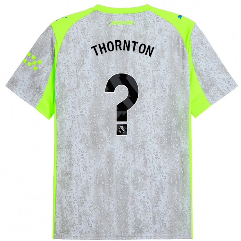 Danxen Mujer Camiseta Archie Thornton #0 Gris Amarillo Equipación Tercera 2025/26 La Camisa