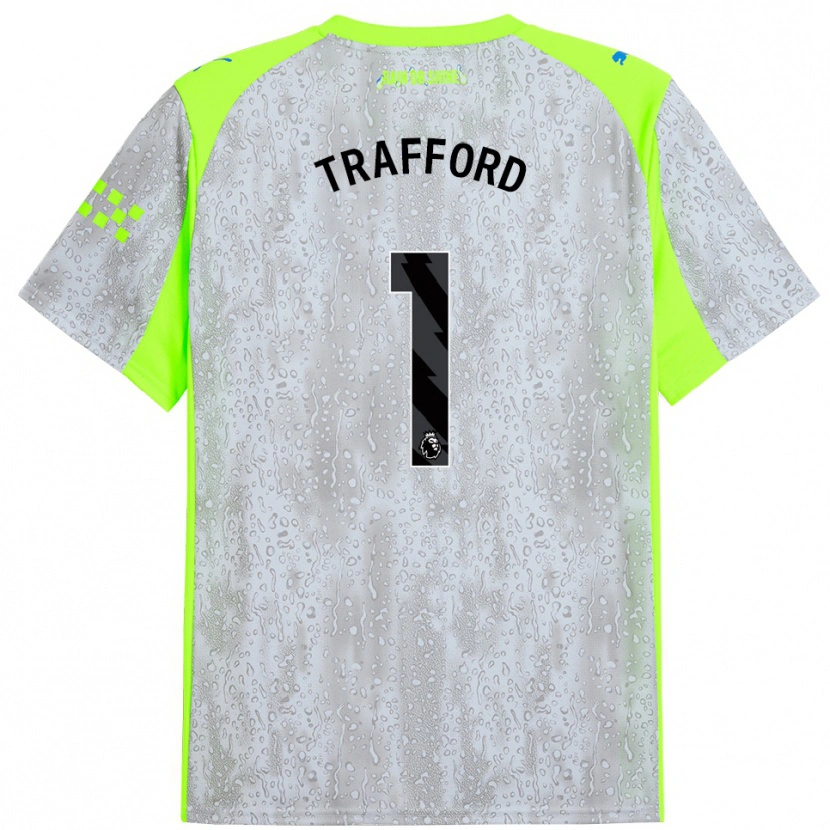 Danxen Mujer Camiseta James Trafford #1 Gris Amarillo Equipación Tercera 2025/26 La Camisa