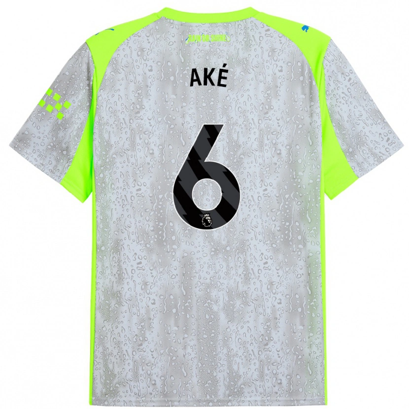 Danxen Mujer Camiseta Nathan Aké #6 Gris Amarillo Equipación Tercera 2025/26 La Camisa