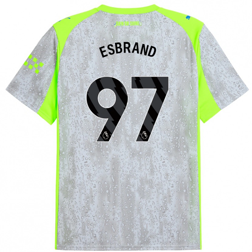 Danxen Mujer Camiseta Josh Wilson-Esbrand #97 Gris Amarillo Equipación Tercera 2025/26 La Camisa
