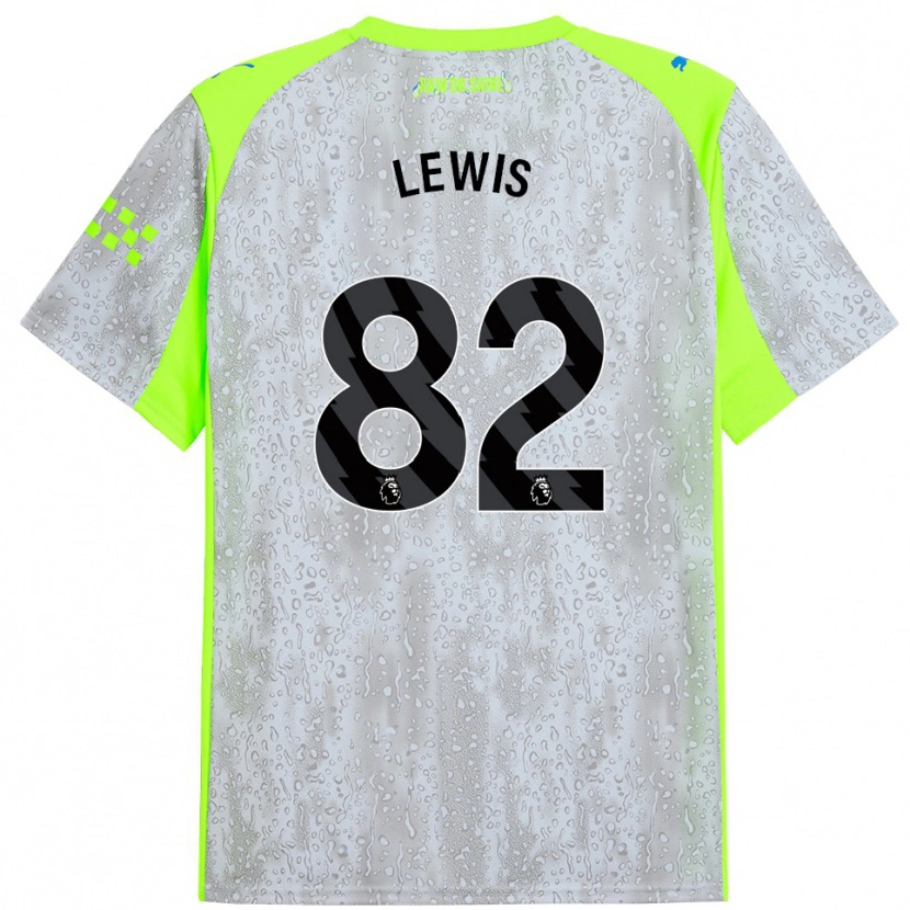 Danxen Mujer Camiseta Rico Lewis #82 Gris Amarillo Equipación Tercera 2025/26 La Camisa