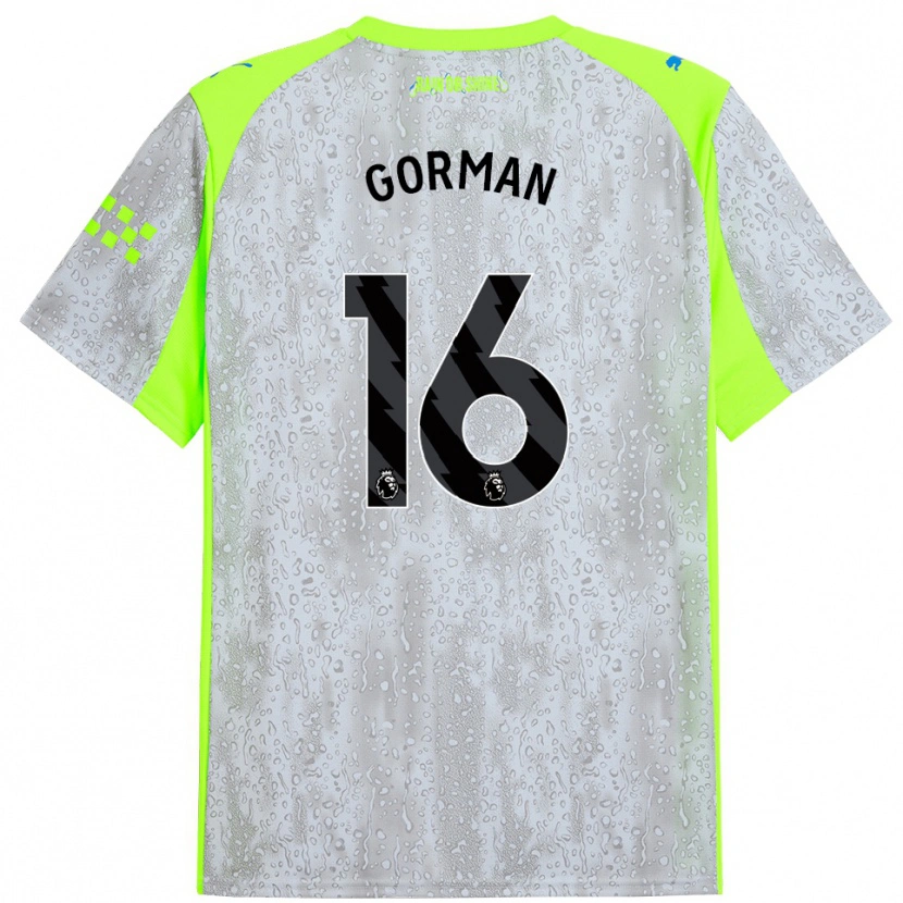 Danxen Mujer Camiseta Finlay Gorman #16 Gris Amarillo Equipación Tercera 2025/26 La Camisa