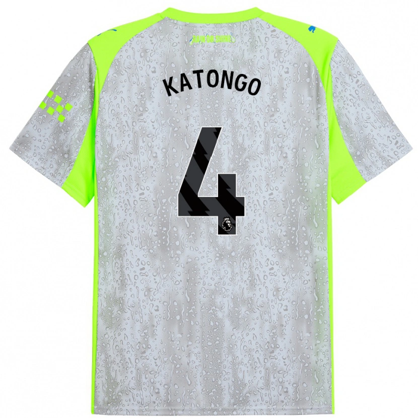 Danxen Mujer Camiseta Jadel Katongo #4 Gris Amarillo Equipación Tercera 2025/26 La Camisa