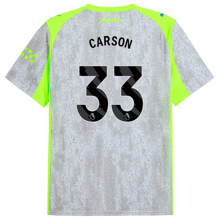 Danxen Mujer Camiseta Scott Carson #33 Gris Amarillo Equipación Tercera 2025/26 La Camisa