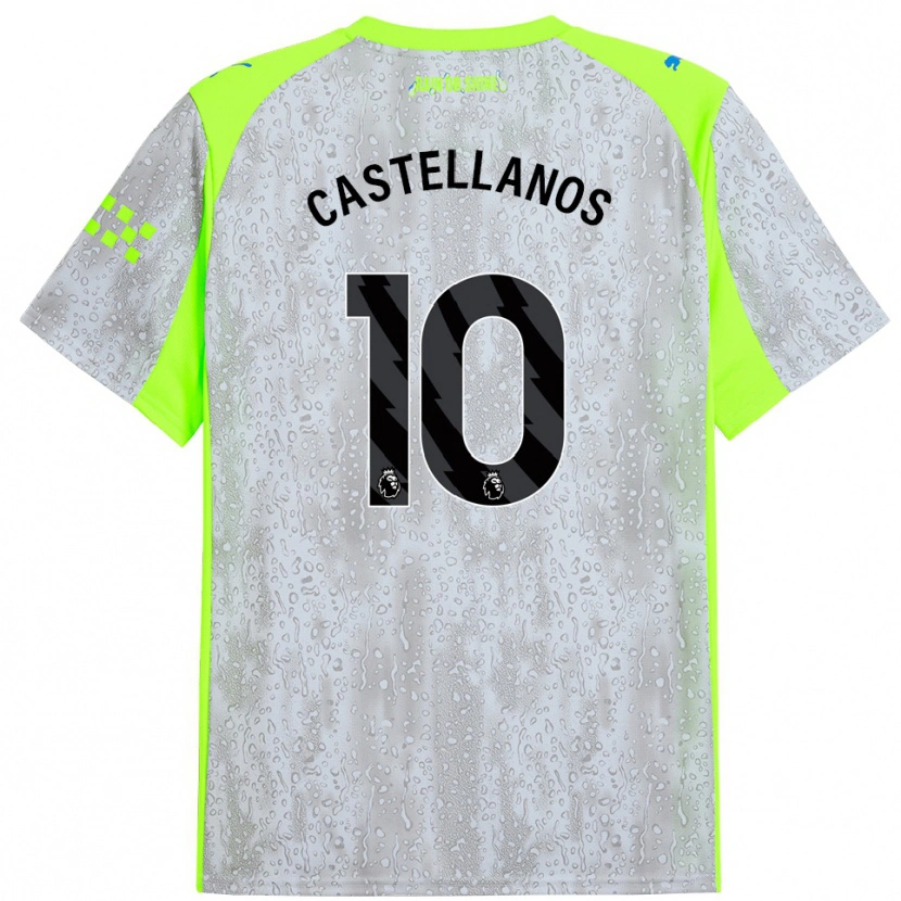 Danxen Mujer Camiseta Deyna Castellanos #10 Gris Amarillo Equipación Tercera 2025/26 La Camisa