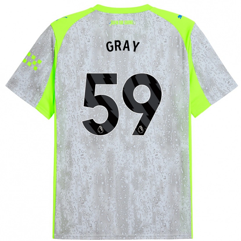 Danxen Mujer Camiseta Charlie Gray #59 Gris Amarillo Equipación Tercera 2025/26 La Camisa