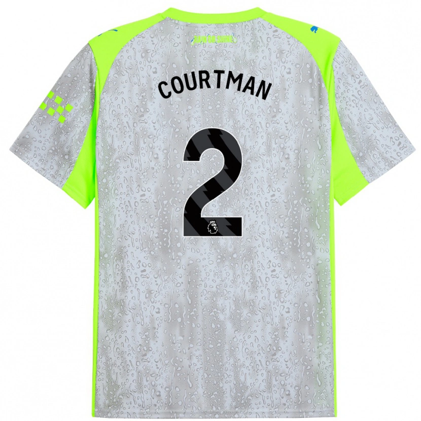 Danxen Mujer Camiseta Charlie Courtman #2 Gris Amarillo Equipación Tercera 2025/26 La Camisa