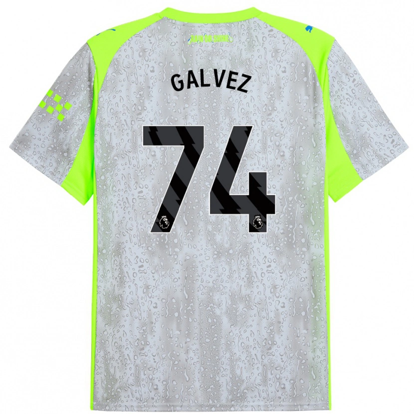 Danxen Mujer Camiseta Tomas Galvez #74 Gris Amarillo Equipación Tercera 2025/26 La Camisa