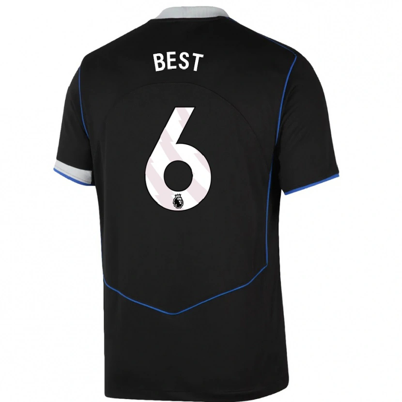 Danxen Mujer Camiseta Kian Best #6 Negro Azul Plata Equipación Tercera 2025/26 La Camisa