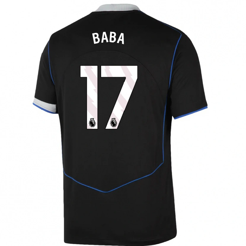 Danxen Mujer Camiseta Abdul-Rahman Baba #17 Negro Azul Plata Equipación Tercera 2025/26 La Camisa