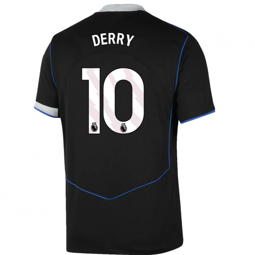 Danxen Mujer Camiseta Jesse Derry #10 Negro Azul Plata Equipación Tercera 2025/26 La Camisa