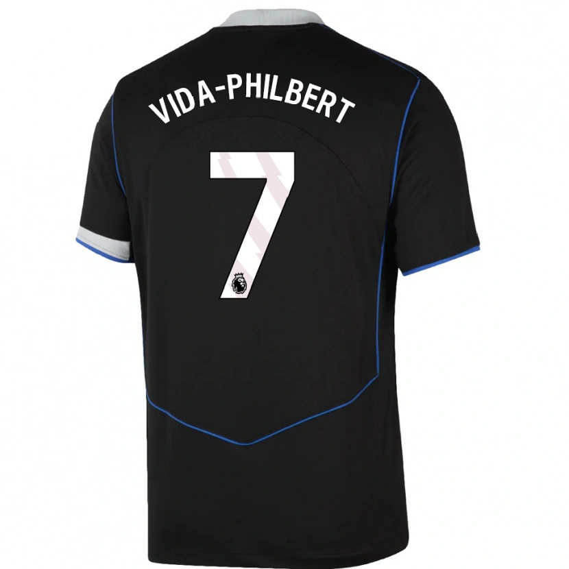 Danxen Mujer Camiseta Joel Philbert #7 Negro Azul Plata Equipación Tercera 2025/26 La Camisa