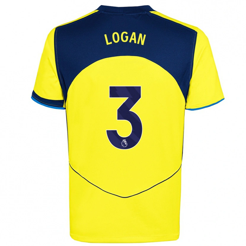 Danxen Mujer Camiseta Calum Logan #3 Amarillo Marino Equipación Tercera 2025/26 La Camisa