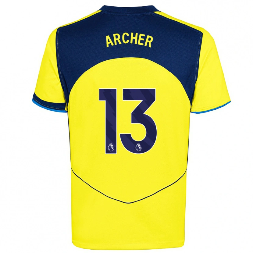 Danxen Mujer Camiseta Samual Archer #13 Amarillo Marino Equipación Tercera 2025/26 La Camisa