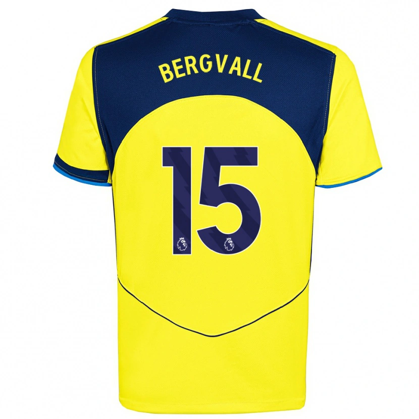 Danxen Mujer Camiseta Lucas Bergvall #15 Amarillo Marino Equipación Tercera 2025/26 La Camisa