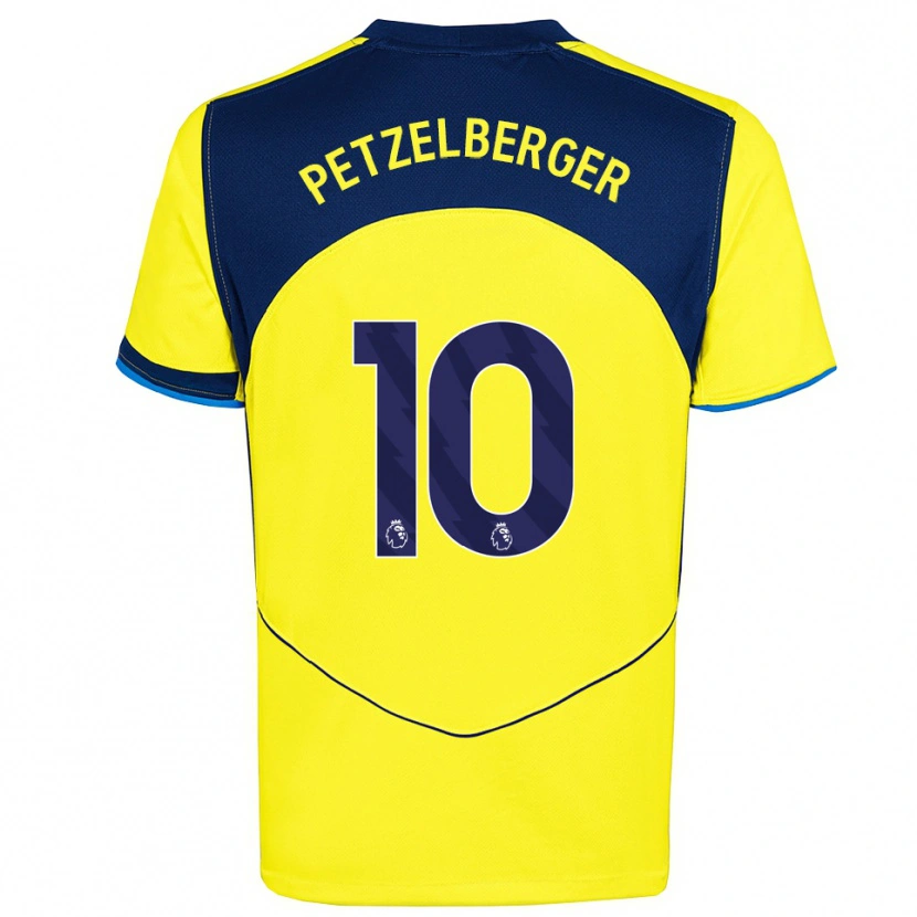 Danxen Mujer Camiseta Ramona Petzelberger #10 Amarillo Marino Equipación Tercera 2025/26 La Camisa