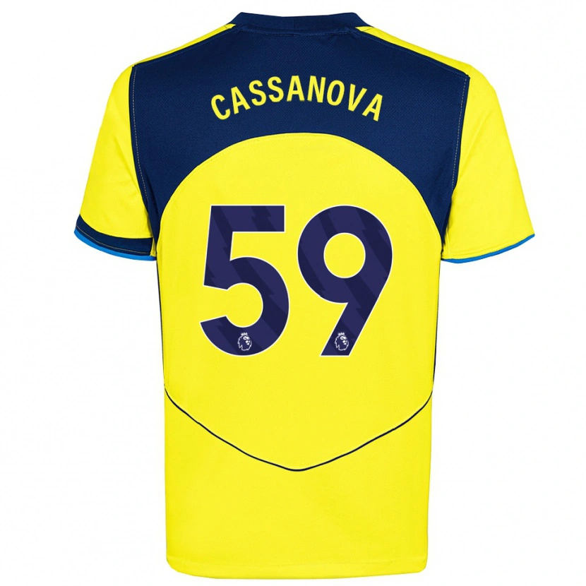 Danxen Mujer Camiseta Dante Cassanova #59 Amarillo Marino Equipación Tercera 2025/26 La Camisa