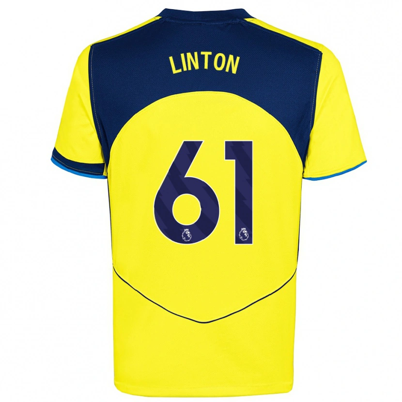 Danxen Mujer Camiseta Jahziah Linton #61 Amarillo Marino Equipación Tercera 2025/26 La Camisa