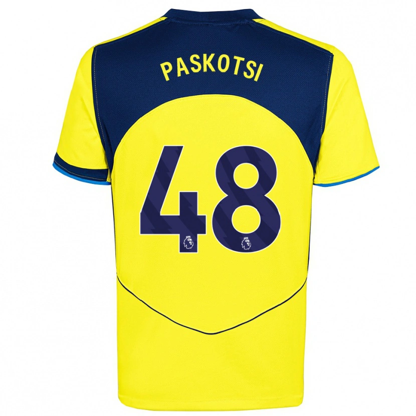 Danxen Mujer Camiseta Maksim Paskotsi #48 Amarillo Marino Equipación Tercera 2025/26 La Camisa