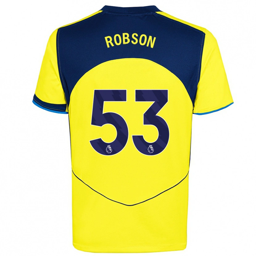 Danxen Mujer Camiseta Max Robson #53 Amarillo Marino Equipación Tercera 2025/26 La Camisa