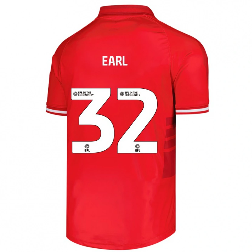 Danxen Niño Camiseta Josh Earl #32 Rojo Blanco 1ª Equipación 2025/26 La Camisa