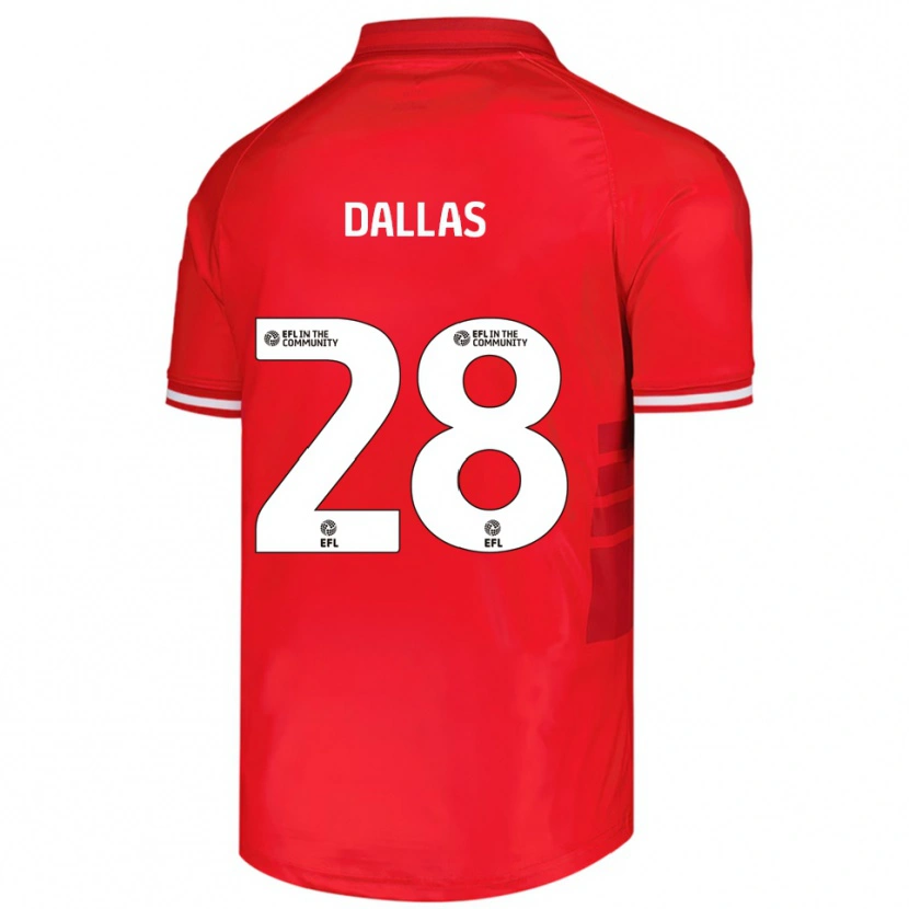 Danxen Niño Camiseta Andy Dallas #28 Rojo Blanco 1ª Equipación 2025/26 La Camisa