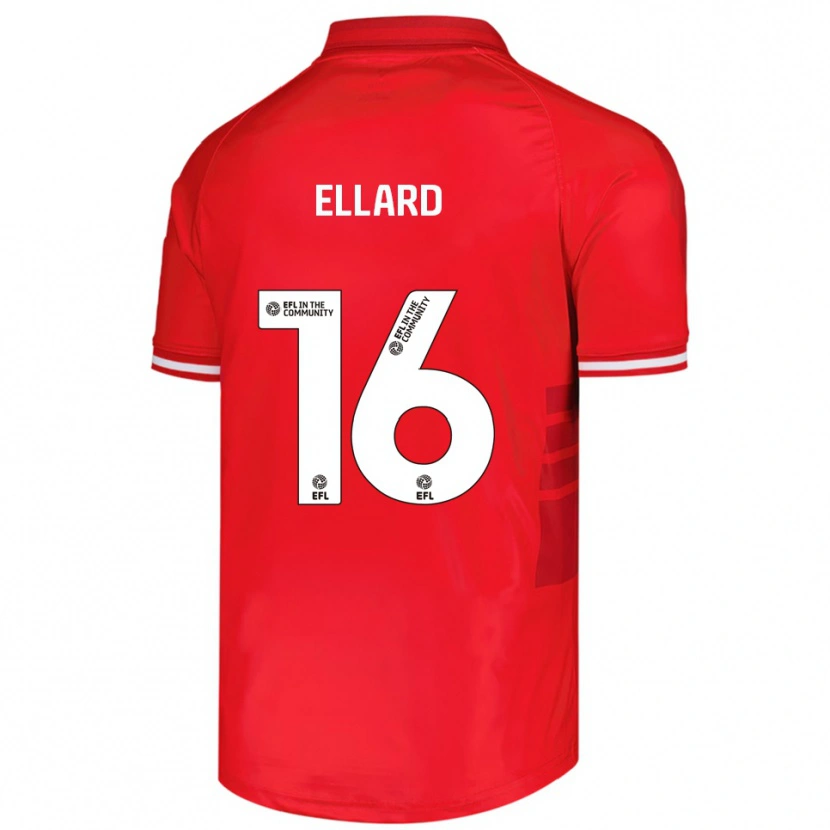 Danxen Niño Camiseta Aston Ellard #16 Rojo Blanco 1ª Equipación 2025/26 La Camisa