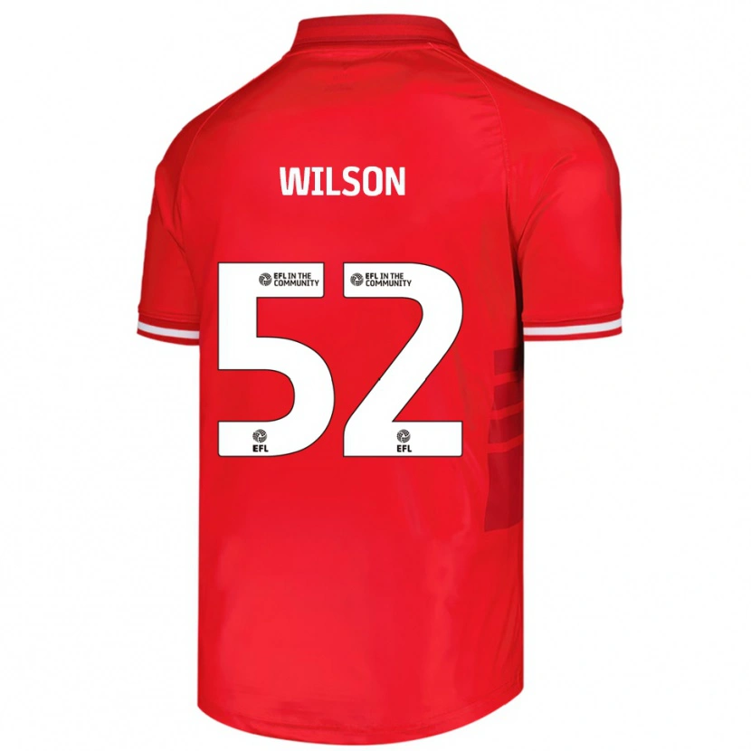 Danxen Niño Camiseta Aston Wilson #52 Rojo Blanco 1ª Equipación 2025/26 La Camisa