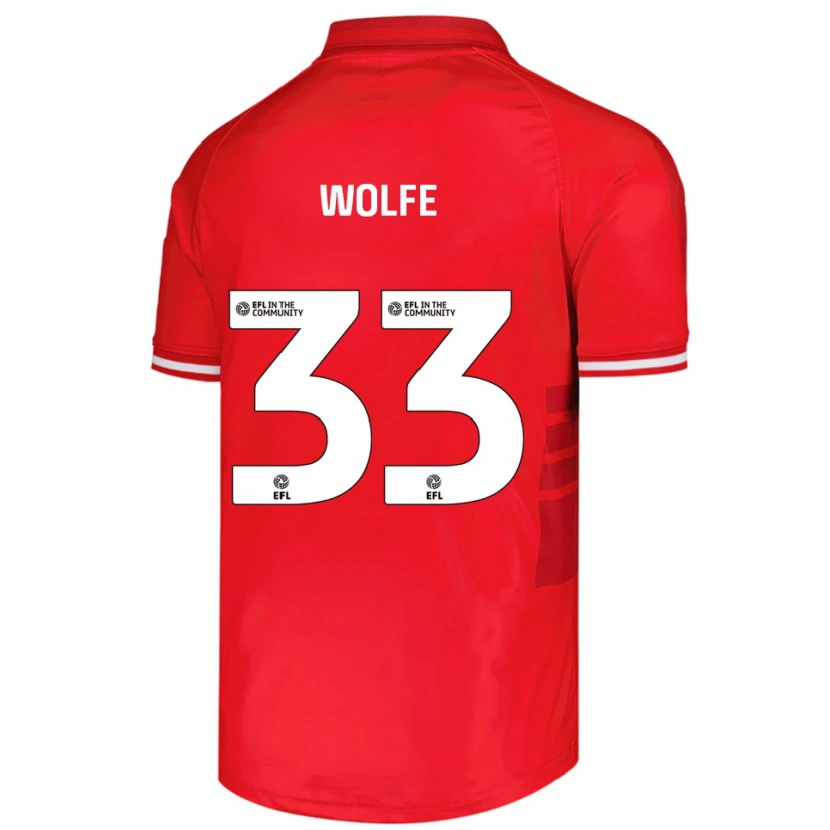 Danxen Niño Camiseta Matty Wolfe #33 Rojo Blanco 1ª Equipación 2025/26 La Camisa