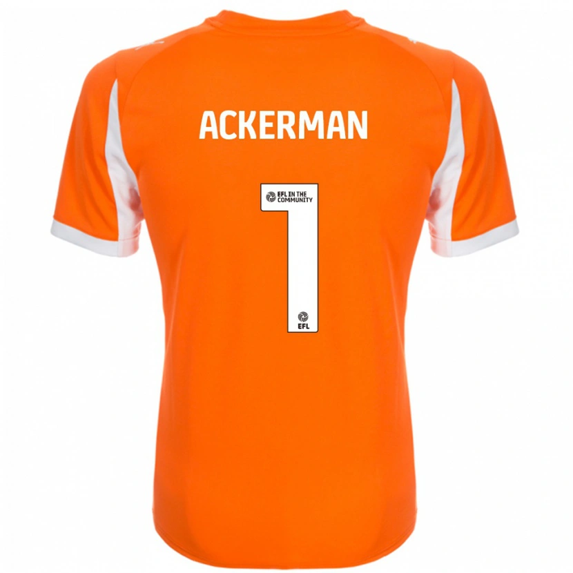 Danxen Niño Camiseta Emily Ackerman #1 Naranja Blanco 1ª Equipación 2025/26 La Camisa