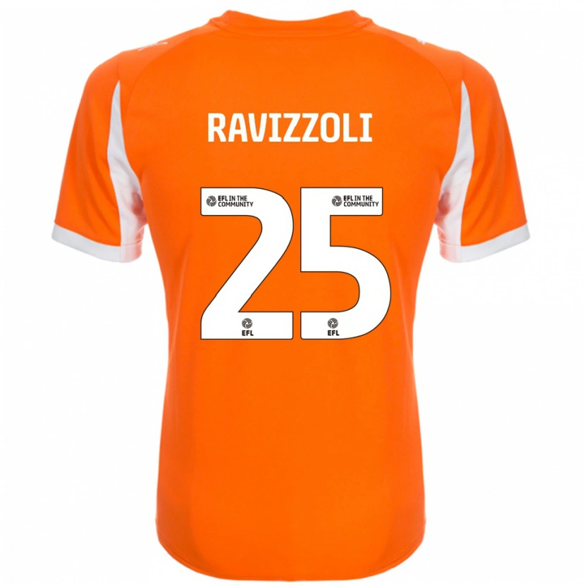 Danxen Niño Camiseta Franco Ravizzoli #25 Naranja Blanco 1ª Equipación 2025/26 La Camisa