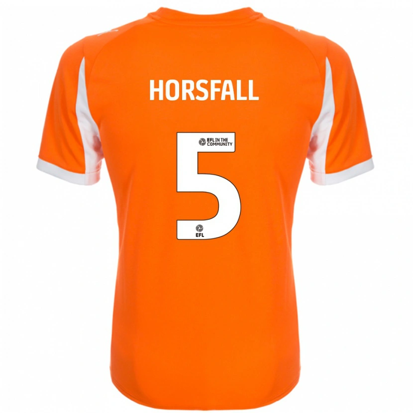 Danxen Niño Camiseta Fraser Horsfall #5 Naranja Blanco 1ª Equipación 2025/26 La Camisa