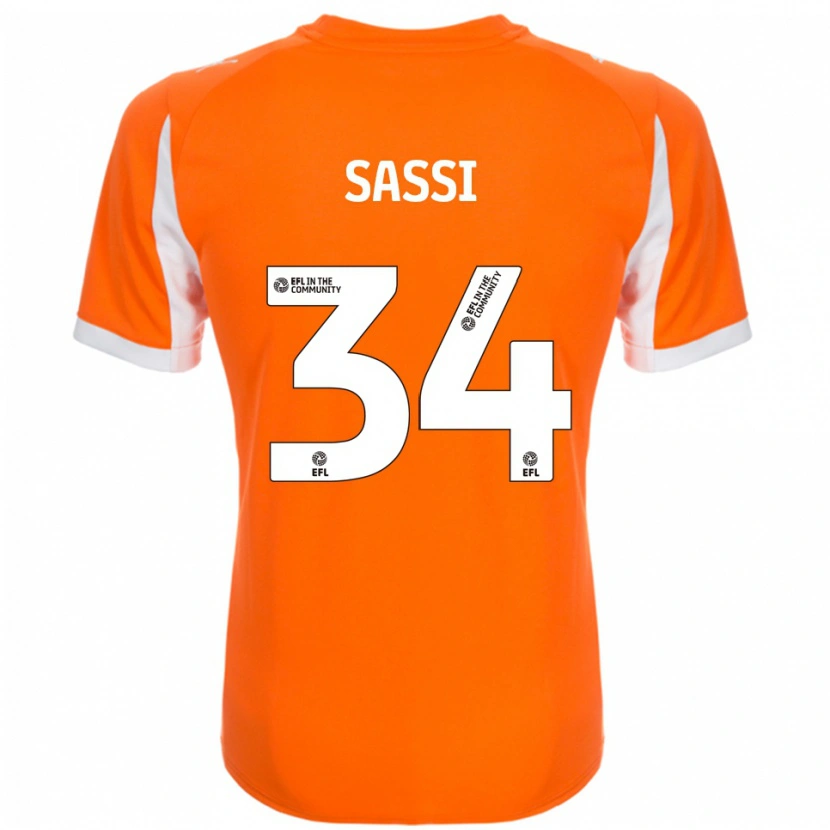 Danxen Niño Camiseta Dan Sassi #34 Naranja Blanco 1ª Equipación 2025/26 La Camisa