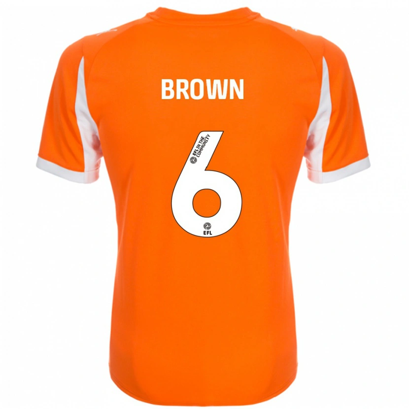 Danxen Niño Camiseta Jordan Brown #6 Naranja Blanco 1ª Equipación 2025/26 La Camisa
