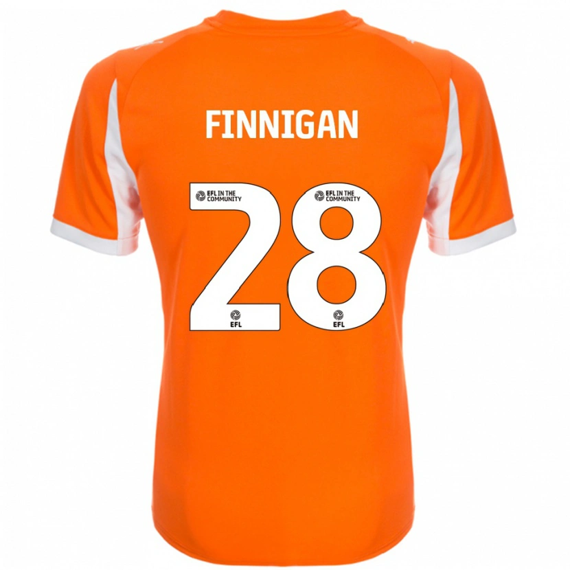 Danxen Niño Camiseta Ryan Finnigan #28 Naranja Blanco 1ª Equipación 2025/26 La Camisa