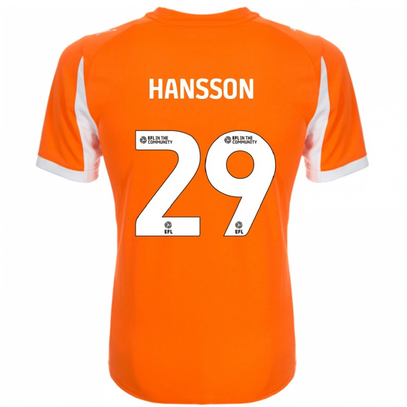 Danxen Niño Camiseta Emil Hansson #29 Naranja Blanco 1ª Equipación 2025/26 La Camisa