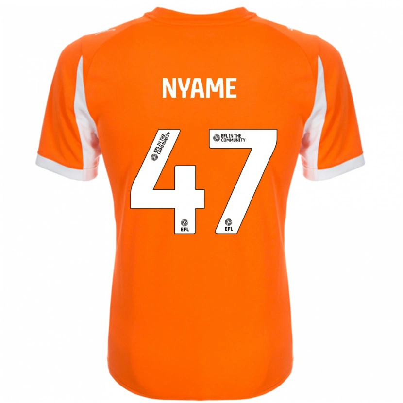Danxen Niño Camiseta Josh Nyame #47 Naranja Blanco 1ª Equipación 2025/26 La Camisa