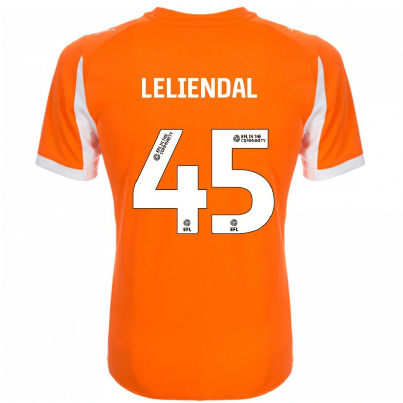 Danxen Niño Camiseta Ky-Mani Leliendal #45 Naranja Blanco 1ª Equipación 2025/26 La Camisa