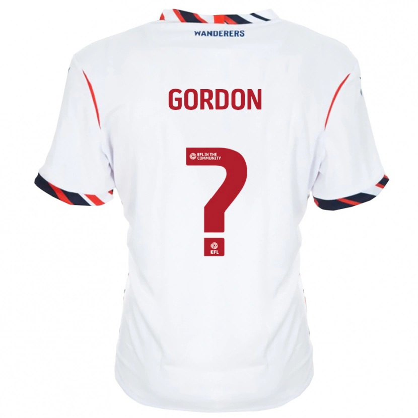 Danxen Niño Camiseta Neishai Gordon #0 Blanco Rojo 1ª Equipación 2025/26 La Camisa