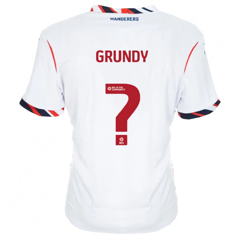 Danxen Niño Camiseta Grace Grundy #0 Blanco Rojo 1ª Equipación 2025/26 La Camisa