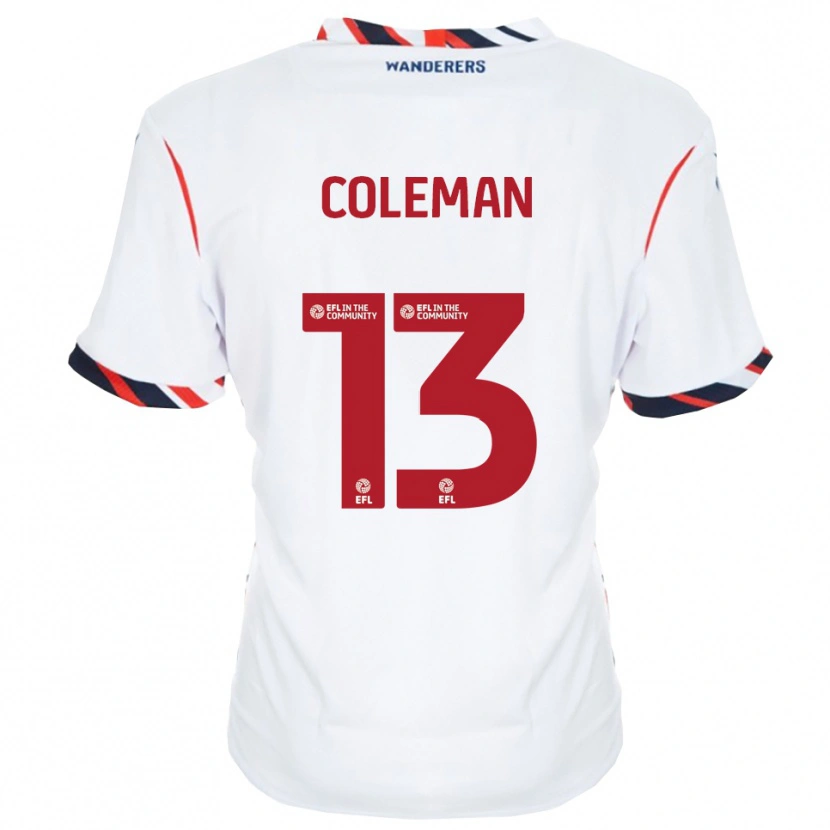 Danxen Niño Camiseta Joel Coleman #13 Blanco Rojo 1ª Equipación 2025/26 La Camisa