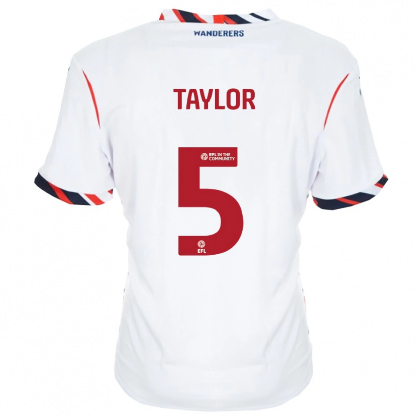 Danxen Niño Camiseta Richard Taylor #5 Blanco Rojo 1ª Equipación 2025/26 La Camisa
